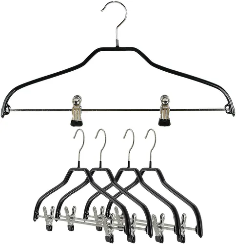 Miniatura 10 de Mawa by Reston Lloyd Silhouette Series - Percha antideslizante para ahorrar espacio con clips para pantalones, estilo 40/FK, juego de 5, color blanco