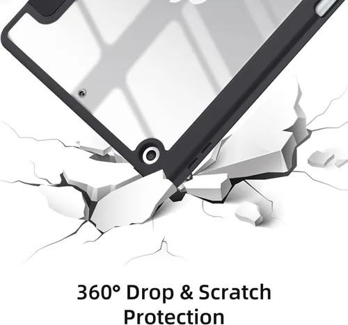 Miniatura 8 de Wenlaty Funda compatible con iPad de 9ª, 8ª, 7ª generación (2021/2020/2019), funda protectora de cuerpo completo con soporte para lápices, funda