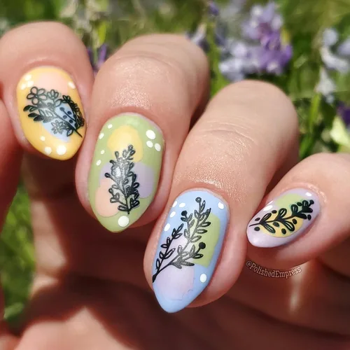 Miniatura 5 de Maniology Nueva placa de estampado de uñas de crecimiento, diseños para amantes de las plantas para manicuras florales simples y minimalistas