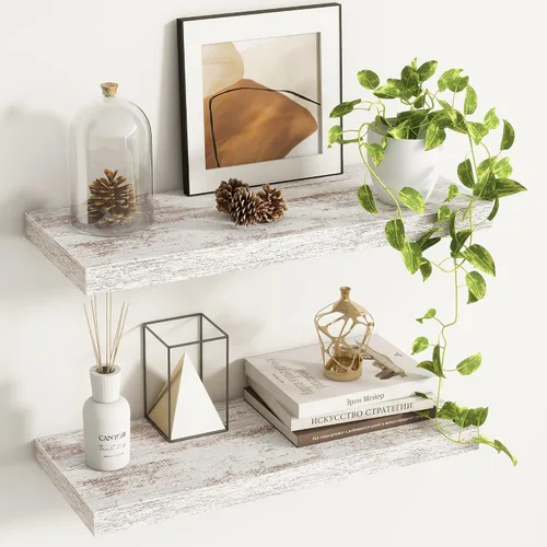 Miniatura 55 de Fun Memories Estantes flotantes – Estante de pared de 9.3 pulgadas de profundidad para decoración y almacenamiento – Estantería de exhibición