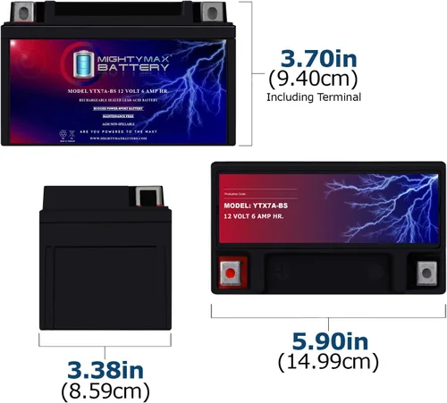 Miniatura 2 de Mighty Max Battery YTX7A-BS - Repuesto para scooter KYMCO People 150 150CC 09