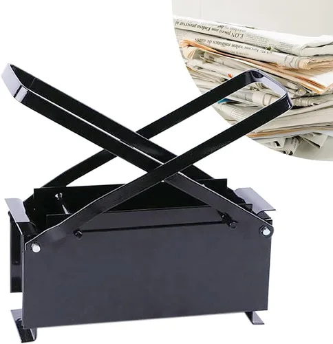 Miniatura 8 de Fabricante de briquetas de periódico, fabricante de troncos de papel de prensa, prensa de aglutinación de periódicos, prensa manual de ladrillos