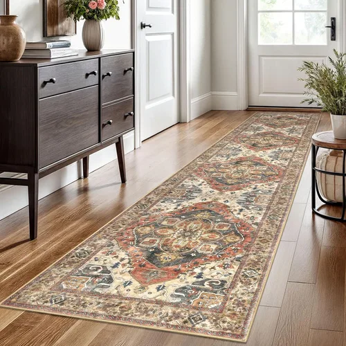 Miniatura 64 de SIILOOM Alfombra lavable de 2 x 3 pies, alfombra suave color taupe ceniza para entrada, tapete antideslizante para puerta de interior, tapete