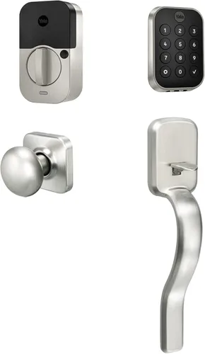 Miniatura 9 de Yale Assure Lock 2 - Cerradura con teclado y Bluetooth con palanca Norwood en cuero negro satinado