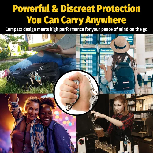 Miniatura 4 de MUNIO Llavero de autodefensa, elegante y portátil, herramienta de seguridad para mujeres y hombres, no letal, aprobado por la TSA, fabricado