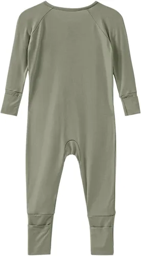 Miniatura 30 de Pijama de viscosa de bambú sin pies para niños y niñas, pijamas con cremallera para dormir y jugar, mameluco - 0-24 meses