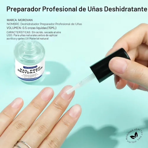 Miniatura 5 de Morovan - Deshidratador profesional para uñas sin ácido para esmalte de uñas de gel UV, uñas acrílicas, imprimación natural de uñas de secado