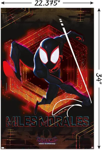 Miniatura 3 de Marvel Spider-Man: Across the Spider-Verse - Póster de pared Miles, 34 pulgadas de largo x 22.4 pulgadas de ancho, versión sin marco