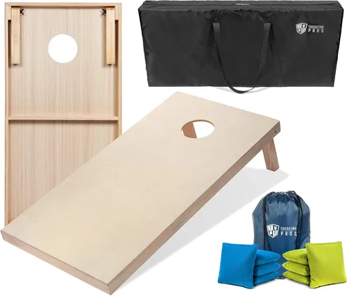 Miniatura 28 de Tailgating Pros Tablas para juego de cornhole - 4 x 2 pies y 3 x 2 pies. Juego de cornhole con estuche de transporte y juego de 8 bolsas de maíz