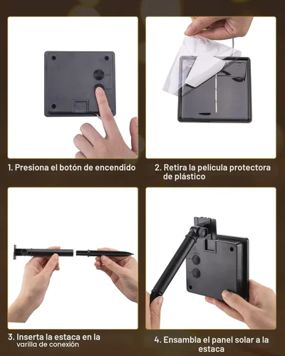 Miniatura 9 de Brightown Guirnalda de luces solares, 2 paquetes de 200 luces LED solares de 66 pies con 8 modos, luces solares impermeables para exteriores, patio