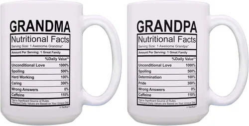 Miniatura 15 de Taza del día del padre para el abuelo con etiqueta de datos nutricionales, regalos divertidos para el abuelo de 11 onzas, taza de café, taza de té