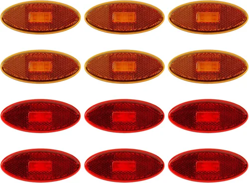 Luces de marcador de remolque RV ámbar/rojo, luz de marcador lateral LED de 12 V, 0.3 W, luces de espacio de 4 pulgadas, compatible con DOT para RV,