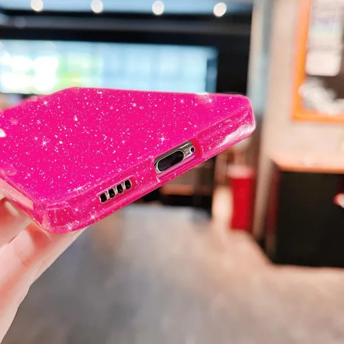 Miniatura 7 de MINSCOSE Compatible con Samsung Galaxy S22 5G Case, Bonito Color Neón Brillante, Purpurina Brillante Delgada Slim A Prueba de Golpes Silicona Rosa