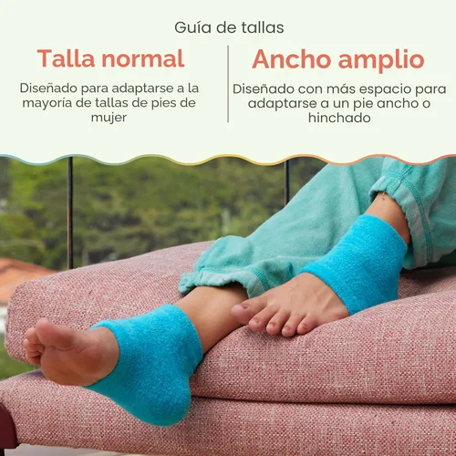Miniatura 8 de ZenToes Calcetines de talón hidratante, 2 pares de calcetines de spa con forro de gel para curar y tratar talones secos y agrietados mientras Azul