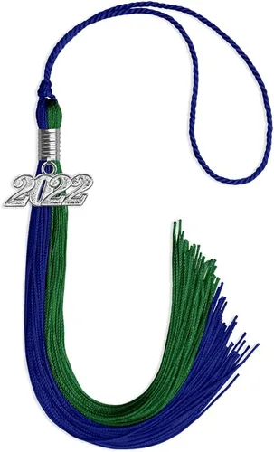 Miniatura 255 de Endea Graduation Borla de doble color con gota de fecha plateada (negro/oro antiguo, 2025)
