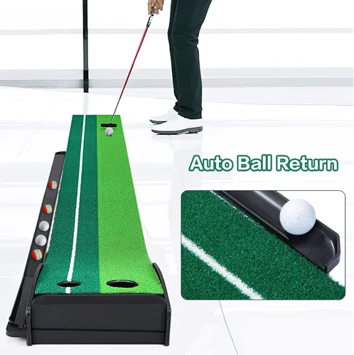 Miniatura 3 de Dollox Putting Green - Alfombrilla de Putting de Golf para Interiores, Alfombrilla con Retorno Automático de Pelota, Set de Mini Golf Accesorios
