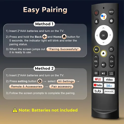 Miniatura 6 de Reemplazo de control remoto por voz para Hisense Smart Google TV, compatible con Hisense QLED UHD Mini-LED ULED Google TVs