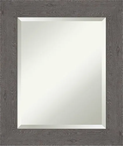 Miniatura 35 de Amanti Art Espejo de baño gris para sobre el fregadero, espejo rectangular gris rústico de corteza de 25 x 21 pulgadas, marco rústico de campo