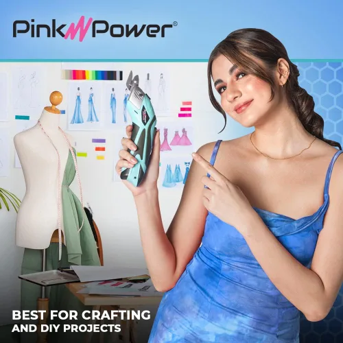 Miniatura 7 de Pink Power Tijeras eléctricas de tela para manualidades, costura, cartón y alfombras, herramienta de corte profesional resistente, tijeras Aqua