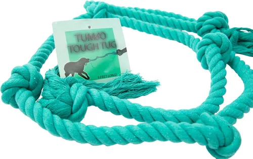 Miniatura 3 de Tumbo Juguete de cuerda de tirón resistente para perros (juguete de cuerda fuerte y duradero de 5 pies de largo con asa) Juguete para perros TUG of