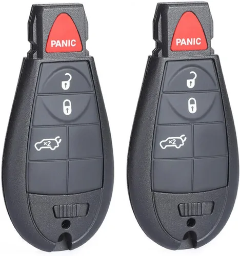 Llavero Mushan M3N5WY783X - Paquete de 2 llaveros remotos con batería sin cortar para Chrysler 300 2008-2010 Fob para Dodge Challenger 2008-2010