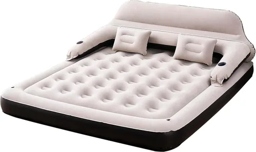 Miniatura 7 de DIMAR GARDEN Colchón de aire tamaño twin con cabecera y almohadas, cama inflable
