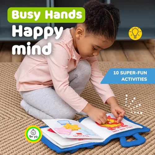 Miniatura 3 de deMoca - Juguete montessori, libro para bebés - Juguetes para niños pequeños - Juguete de viaje - Juguete educativo con actividades para niños y Azul