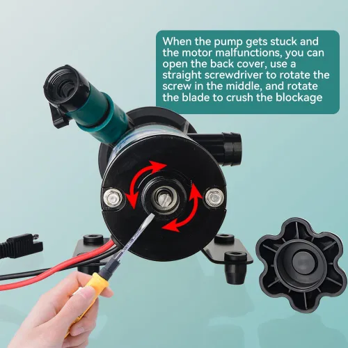 Miniatura 5 de Bomba de aguas residuales de RV, bomba de residuos portátil Smash, 12V, 12GPM, bajo ruido, adecuada para casas rodantes, yates, cocinas, baños