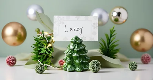 Miniatura 2 de Tarjeteros para árbol de Navidad, juego de 12 mini soportes verdes para números de mesa para fiestas de Navidad, bodas de invierno, cena