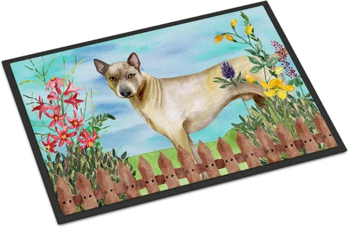 Miniatura 115 de Caroline's Treasures CK1311MAT Cavalier Spaniel Poinsettas - Felpudo de 18 x 27 pulgadas, tapete para puerta delantera, interior y exterior