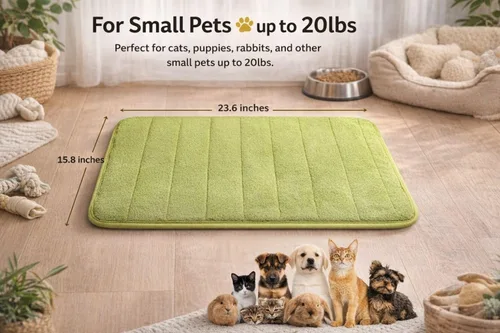 Miniatura 2 de Tapete lavable para cama de mascotas (23.6 x 15.8 pulgadas), paquete de 3 unidades para uso en interiores y exteriores, tapete suave para dormir