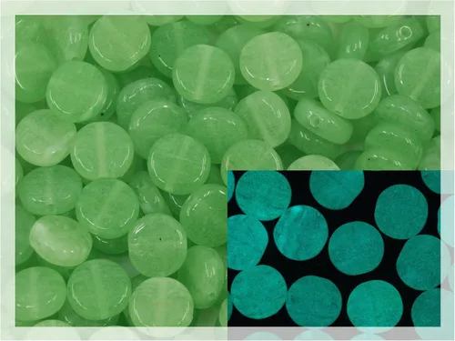 Miniatura 52 de 2.1 oz (60 g) de mezcla de cuentas focales de vidrio con flores, cuentas checas de cristal talla de mesa y pulido con fuego, PG Verde Verde focal