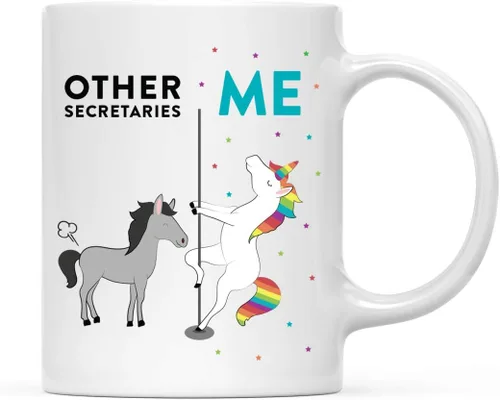 Miniatura 25 de Andaz Press Funny Quirky - Taza de té de café de cerámica de 11 onzas, regalo de agradecimiento, otros actores yo, unicornio de caballo, 1 paquete