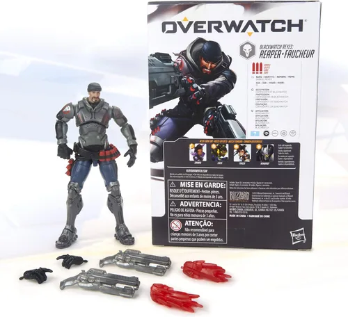 Miniatura 9 de Hasbro Toys Overwatch Ultimates Series Blackwatch Reyes (Reaper) Skin Figura de acción coleccionable de 6 pulgadas