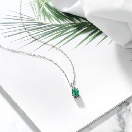 Miniatura 61 de Gem Stone King Collar de plata de ley 925 con piedra natal ovalada de 0.354 x 0.276 in Collar con colgante solitario para mujer Con cadena