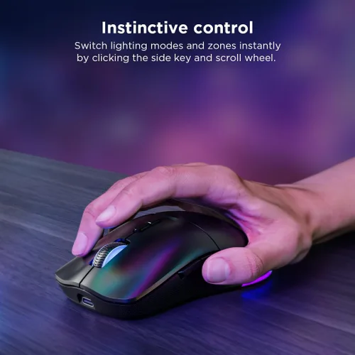 Miniatura 5 de Lenovo Legion M220 - Mouse inalámbrico RGB para juegos, Bluetooth de doble canal, 2.4 GHz inalámbrico, carga USB-C, interruptor DPI de 5 niveles