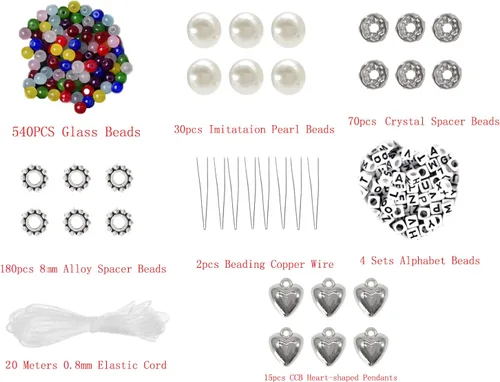 Miniatura 6 de 1000 cuentas de cristal de 0.315 pulgadas para hacer joyas, pulseras y suministros de cuentas, cuentas de jade imitativas, cuentas espaciadoras