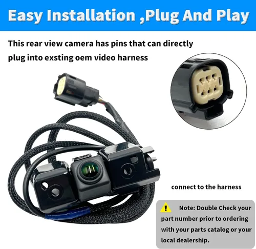 Miniatura 2 de Cámara de retrovisión trasera compatible con Chevy Silverado Cheyenne GMC Sierra 1500 HD 2500 HD 3500 HD 3500 HD Reverse Park Assist Backup Camera