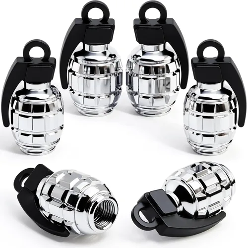Miniatura 25 de 6 tapas de válvula de neumático, cubiertas universales de válvula de neumático de aleación de aluminio para automóviles, camiones, SUV, Rojo