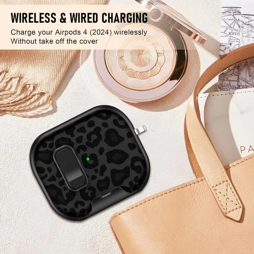 Miniatura 6 de Compatible Airpods 4 Case (2025) with Phone Stand & Cleaner Kit,Print Soft Silicone Lock Clip Apple AirPods 4th Generation Case, Airpod 4 Cover with