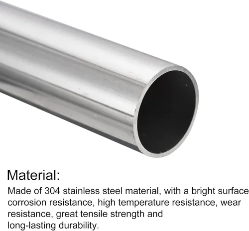 Miniatura 17 de uxcell Tubo de acero inoxidable 304, diámetro exterior de 34 mm x 1,5 mm de espesor de pared, 300 mm de longitud de tubería metálica para maquinaria