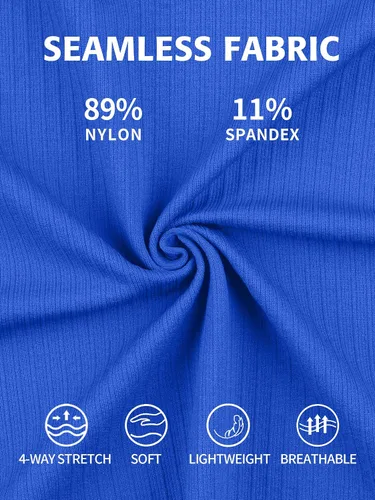 Miniatura 193 de ATTRACO Camiseta corta acanalada de entrenamiento para mujer con brasier integrado para yoga, espalda cruzada, ajuste ajustado
