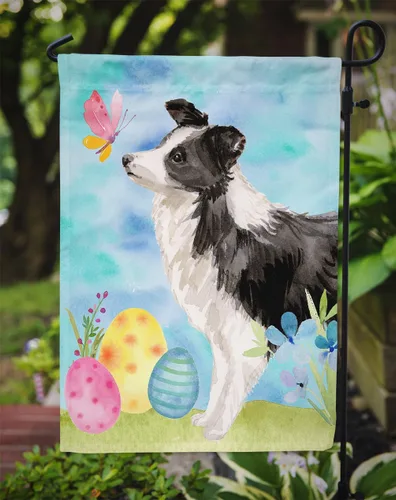Miniatura 3 de Caroline's Treasures BB9618GF Bandera de jardín de Pascua Border Collie, bandera decorativa para patio exterior, obras de arte de patio, macizos