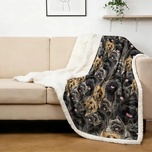 Miniatura 35 de BlessLiving Golden Retriever - Manta con patrones densos de perros, manta de forro polar Sherpa para sofá cama, manta suave y acogedora