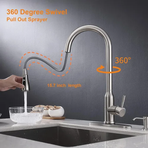 Miniatura 3 de Keer - Grifo de cocina táctil, grifo inteligente para fregadero de cocina con rociador extraíble, grifo de fregadero de barra de cocina activado