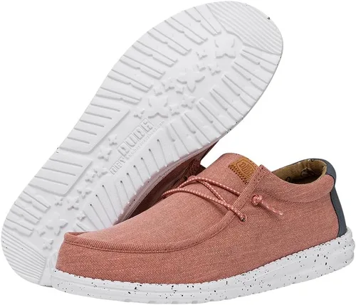 Miniatura 3 de HEYDUDE - Mocasines de lona lavada Wally para hombre, mocasines sin cordones, cómodos y ligeros