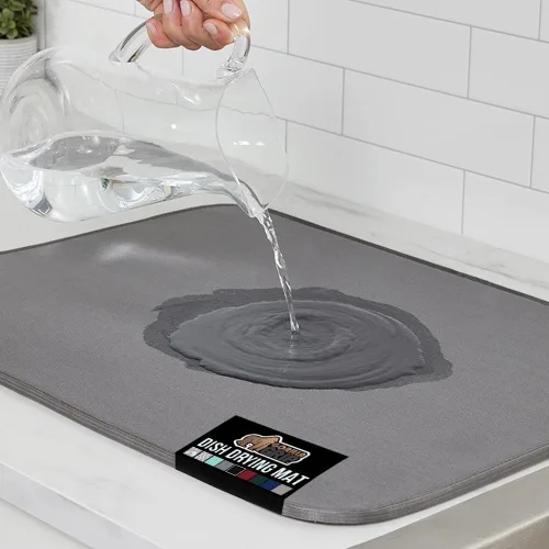 Miniatura 31 de GORILLA GRIP Tapete de microfibra ultra absorbente de agua, malla gruesa de secado rápido, almohadilla antideslizante para platos de fregadero