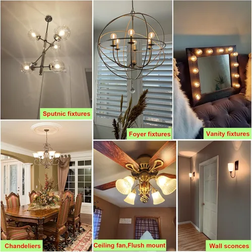 Miniatura 7 de Arberlic Bombilla G16.5, Bombilla LED E12 de 4W regulable Equivalente a Bombilla Candelabra E12 de 40 Vatios, Blanco Cálido 2700K, 400lm, CRI85+