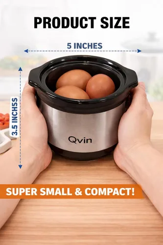 Miniatura 3 de Mini calentador de olla de cocción lenta de 0.65 cuartos de galón (20 onzas) con 10 forros seguros para alimentos, juego de ollas de fondue, olla