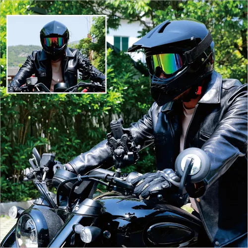 Miniatura 6 de Cascos de Dirt Bike para Adultos Negro DOT ATV Motocross Motocicleta Todoterreno Calle Bicicleta de Montaña Cara Completa con Gafas Guantes Máscara